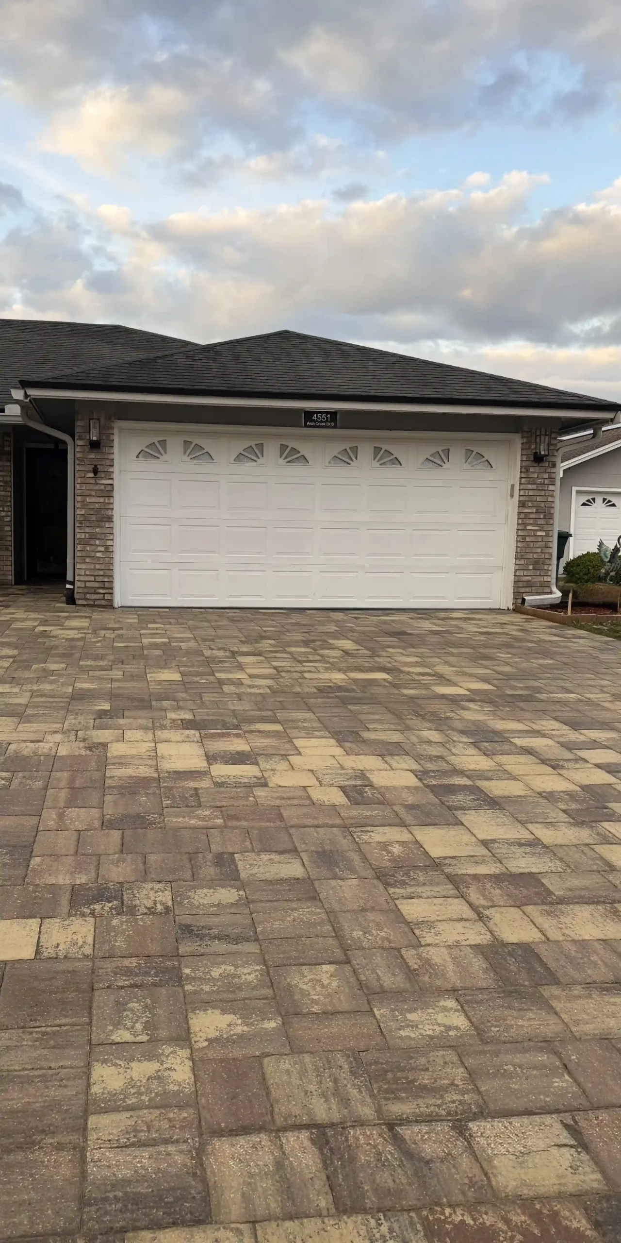 Interlocking paver driveway installed
